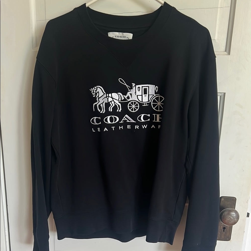 Coach Black Sweatshirt with Ribbed Texture